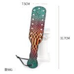 BDSM Crocodile-Embossed Leather Spanking Paddle,Slut Leather SM Tool with Rivet for Extra Sensation Flirt Sex Restraint Bondage Adult Sex Toy for Couples'Role-Play - Image 5