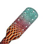 BDSM Crocodile-Embossed Leather Spanking Paddle,Slut Leather SM Tool with Rivet for Extra Sensation Flirt Sex Restraint Bondage Adult Sex Toy for Couples'Role-Play - Image 6