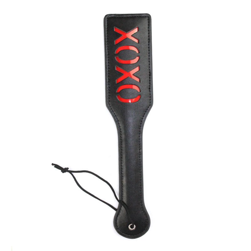 拍子016 BDSM XOXO/SLAVE/BITCH Spanking Paddle for Adult Sex Toys, 12.8inch Faux Leather BDSM Paddle for Sex Play - Image 1