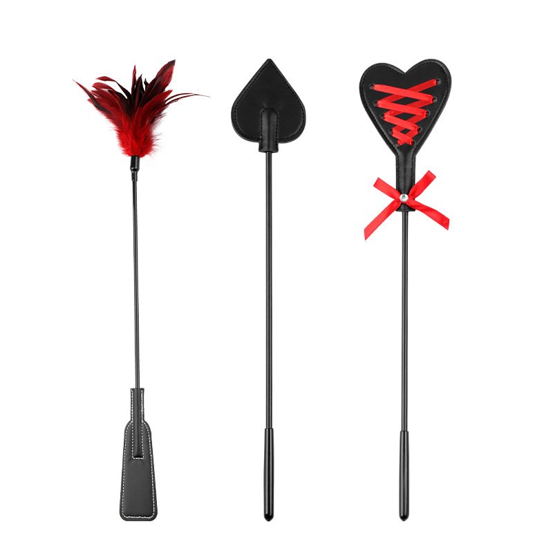 拍子018 BDSM Three-Piece Paddle Set,Flogger Spanking Sex Soft Toys,PU Leather For Adult SM Games - Image 1