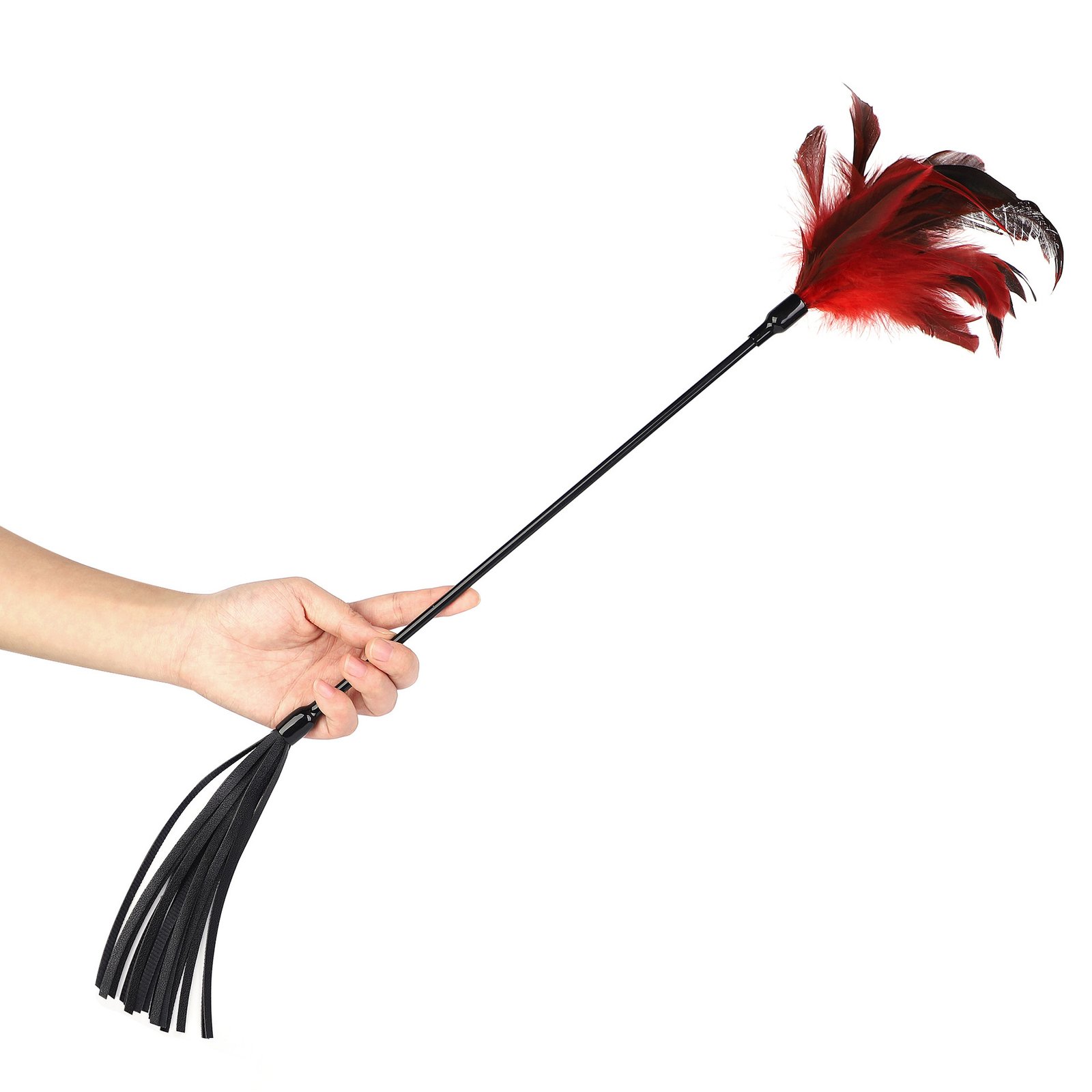 鞭子003 BDSM Leather Horse Whip,Feather Tickler for Adults Bedroom Play,Sex Play Toys for Couples - Image 1