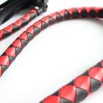 BDSM Fetish Whips 48" Leather Horse Crop, Red and Black Riding Crop Whip, Faux Leather Crop Whips, Leather Horse Crop Whip for Couples - Image 4