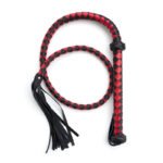 BDSM Fetish Whips 48" Leather Horse Crop, Red and Black Riding Crop Whip, Faux Leather Crop Whips, Leather Horse Crop Whip for Couples - Image 5