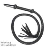 BDSM 52 Inches Extra Long Leather Horse Whip,Sex Black Floggers Whip for Men,Women,Couples' BDSM Games - Image 2
