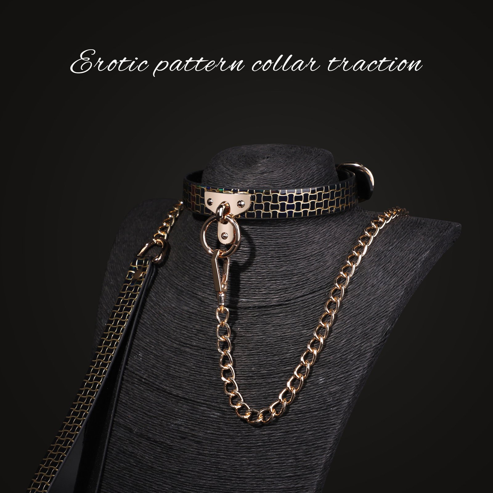 颈链002 BDSM Snake-Textured Restraint Collar, Customizable PU Choker,For men,Women,Couples' Role-Play - Image 1