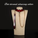 BDSM Bat-Shaped Creative Restraint Choker, PU Material with Metal Chain, Suitable for Adult Games and Cosplay Games