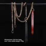 BDSM Genuine Leather Collar with Metal Lead Chain, Sex Choker With Diamonds , Two Color Options, For Premium Collectibles and Adult Play Toys - Image 3