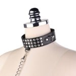BDSM Punk Style Studded Restraint Choker, Detachable, PU Material For Adult Cosplay - Image 4