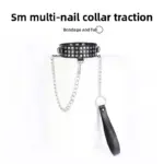 BDSM Punk Style Studded Restraint Choker, Detachable, PU Material For Adult Cosplay - Image 2
