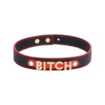 BDSM Alloy Letters Collar,Sex PU Choker,Adjustable Length,Rhinestone Craftsmanship For Couples Role-Play