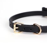 BDSM Metal Bow Restraint Collar with Lead Chain, PU Leather Material, Suitable for Adult Games, BDSM Games, Role-Play - Image 2