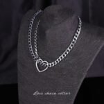 BDSM Heart O-ring Slip Collar Necklace For Women, Handmade Punk Gothic Cuban Necklace Jewelry Adjustable Lariat Y-Necklace For BDSM Games - Image 2