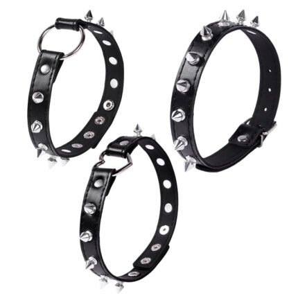 BDSM Punk Gothic Style Studded Collar, PU Material, Suitable for Various Gatherings, Adult Sex Toys, BDSM Games