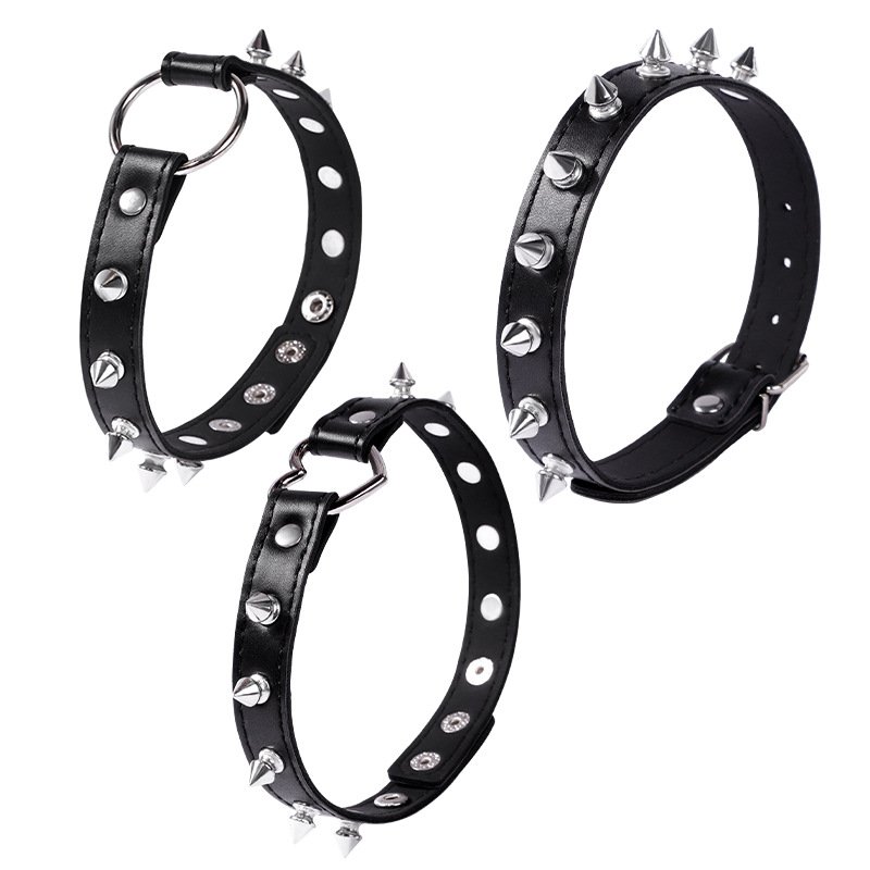 颈链014 BDSM Punk Gothic Style Studded Collar, PU Material, Suitable for Various Gatherings, Adult Sex Toys, BDSM Games - Image 1