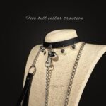 BDSM Five-Bell Collar With Metal Lead Chain, PU Material, For Adult Play, BDSM Games and Collectors - Image 2