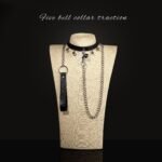 BDSM Five-Bell Collar With Metal Lead Chain, PU Material, For Adult Play, BDSM Games and Collectors