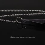 BDSM Five-Bell Collar With Metal Lead Chain, PU Material, For Adult Play, BDSM Games and Collectors - Image 4