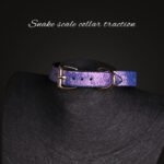 BDSM Purple Snake-Textured Restraint Collar with Metal Lead Chain, PU Material, For Role-Play Games, Adult BDSM Play Games - Image 4