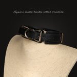 BDSM Square Multi-D-Ring Choker with Metal Lead Chain, PU Material, For Adult Game Toys, Sexual Play Toys, Couples Role-Play - Image 4