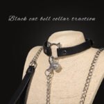 BDSM Kitten Bell Collar with Metal Lead Chain, PU Material, For Couples' Play Toys and BDSM Role-Play - Image 2