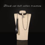 BDSM Kitten Bell Collar with Metal Lead Chain, PU Material, For Couples' Play Toys and BDSM Role-Play