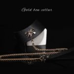 BDSM Bow Restraint Collar with Metal Lead Chain, PU Material Choker,For Couples Role-Play, Adult Sex Toys, BDSM Gatherings - Image 2