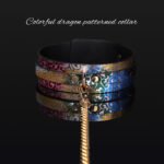 BDSM Marbled-Color Restraint Collar with Metal Lead Chain, PU Leather Choker,For Collectors, Adult Sexual Play Toys, and BDSM Role-Play - Image 2