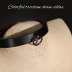 BDSM Red-Black Gradient Chain Collar, PU Leather Material, For BDSM Games, Couples Role-Play, Adult Sex Toys - Image 4