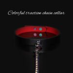 BDSM Red-Black Gradient Chain Collar, PU Leather Material, For BDSM Games, Couples Role-Play, Adult Sex Toys - Image 5