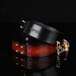 BDSM Genuine Leather Five-Ring Collar with Metal Lead Chain, Suitable for BDSM Adult Play and Cosplay Games - Image 2