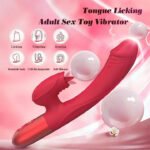 10 Licking & Powerful Vibration Heating Rabbit Vibrator G Spot Vibrators Dildo Clitoral Stimulator - Image 2