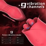 2 IN 1 Rotating & Thrusting Pulsing Rose Vagina Vibrator Nipple Massager - Image 2
