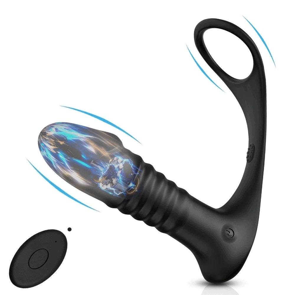 Male Anal Vibrator Prostate Massager Wireless Remote Control 10 Thrusting & Vibrating Male Anal Vibrator Prostate Massager - Image 1