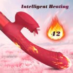10 Licking & Powerful Vibration Heating Rabbit Vibrator G Spot Vibrators Dildo Clitoral Stimulator - Image 4