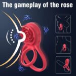 Remote Control Clit Stmulator & Vibrating Penis Ring Rose Toy for Couple - Image 2
